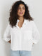 Alex Mill Cropped Jo Shirt in Cotton Poplin - White