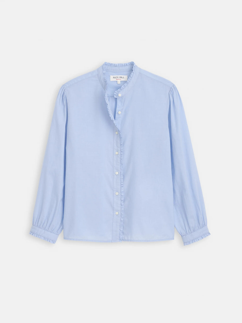 Alex Mill Chantilly Ruffle Shirt In Cotton Voile - Hydrangea