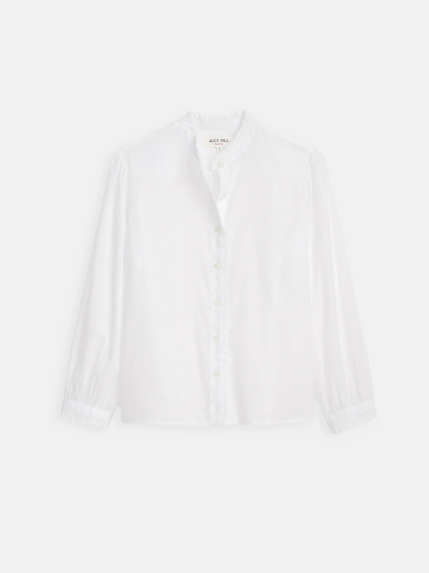 Alex Mill Chantilly Ruffle Shirt In Cotton Voile - White