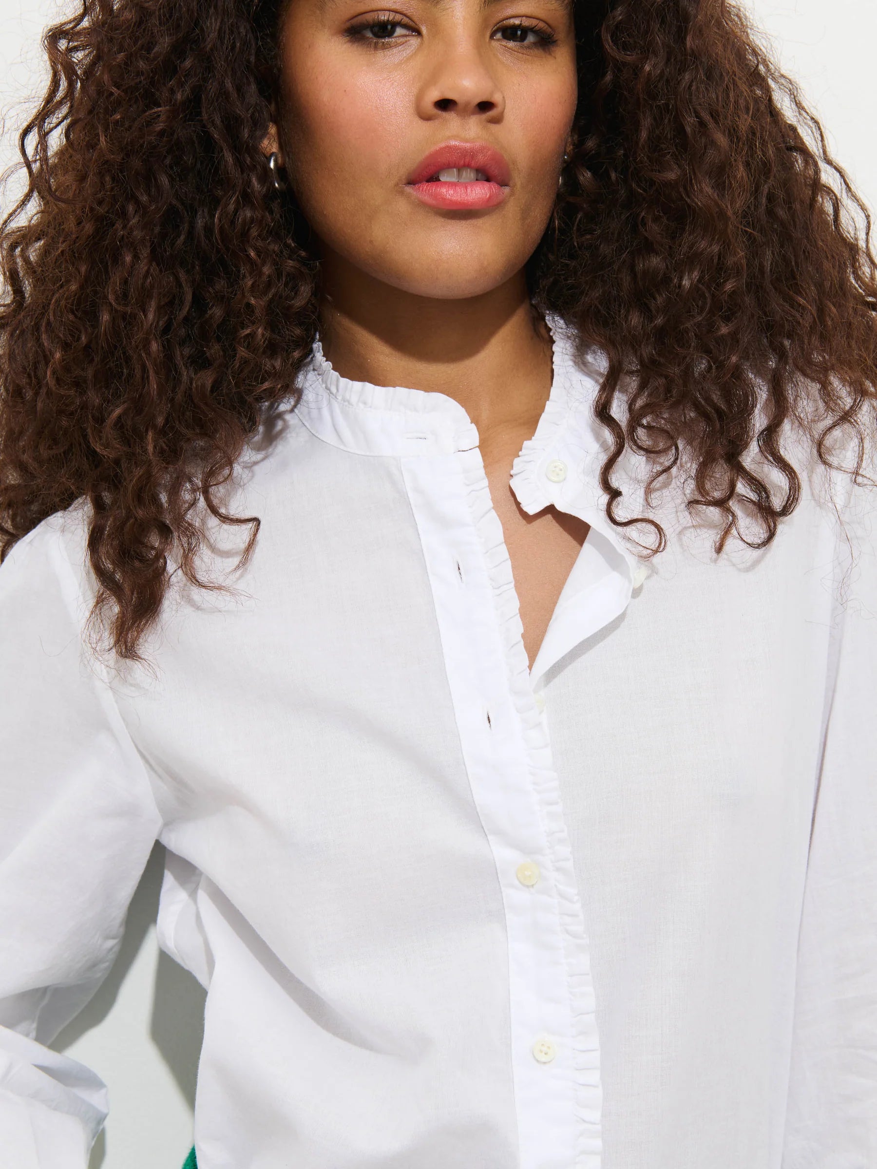 Alex Mill Chantilly Ruffle Shirt In Cotton Voile - White