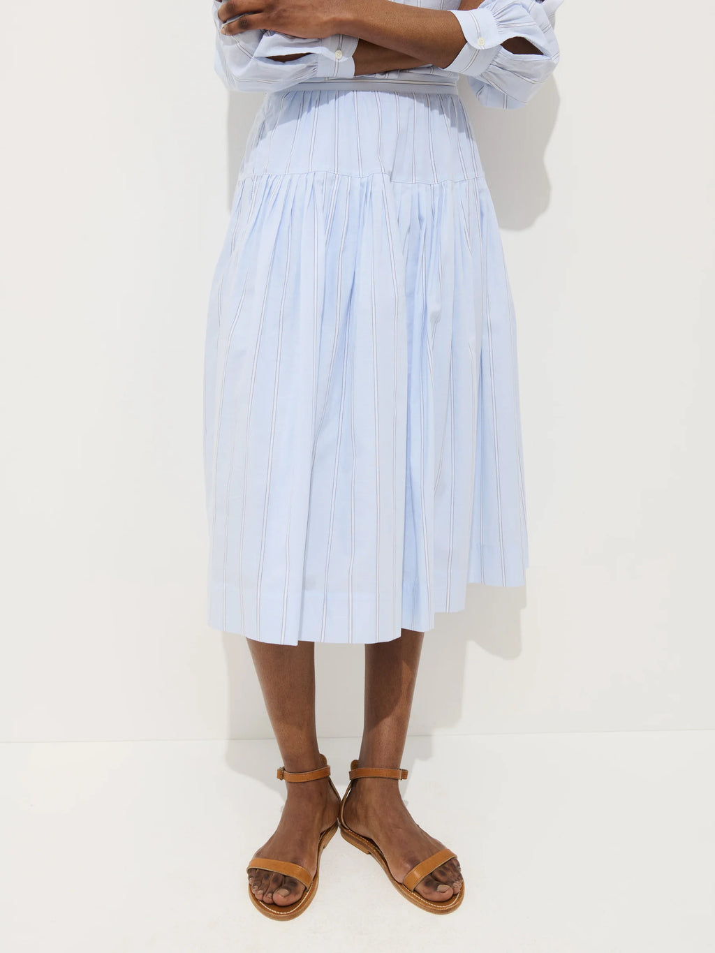 Alex Mill Hannah Striped Skirt In Cotton Voile