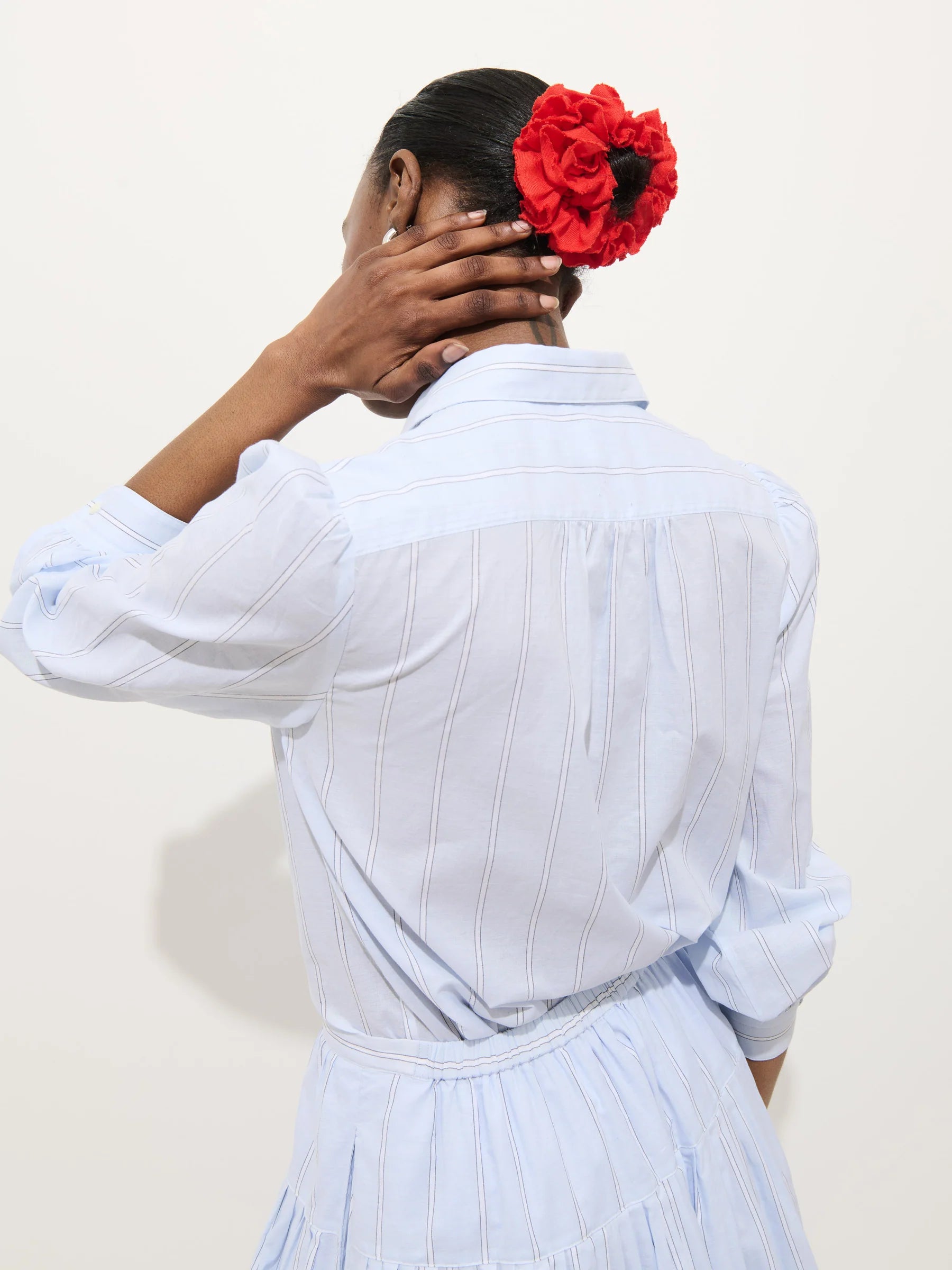 Alex Mill Hannah Striped Shirt In Cotton Voile - Blue Ground Stripe