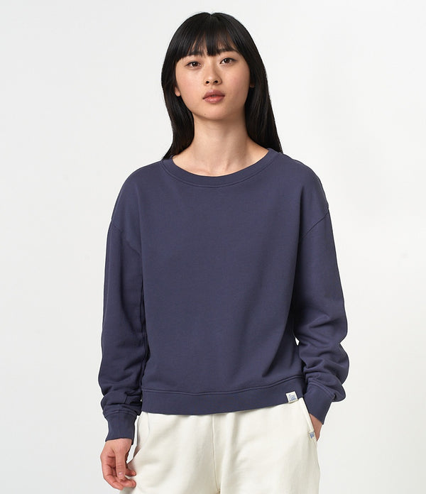 Merz b. Schwanen Cropped Crew Neck Sweatshirt - Denim