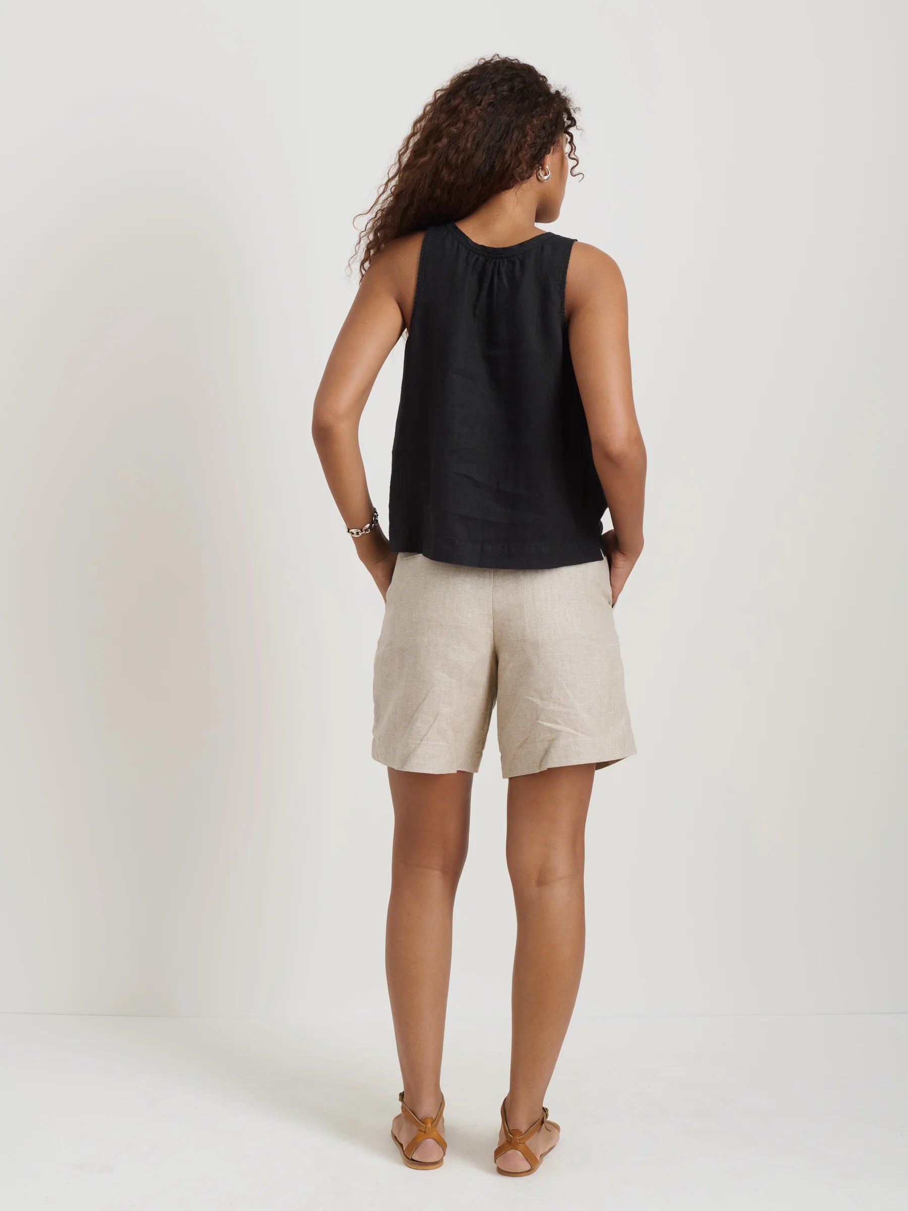 Alex Mill Sidney Top in Linen- Black