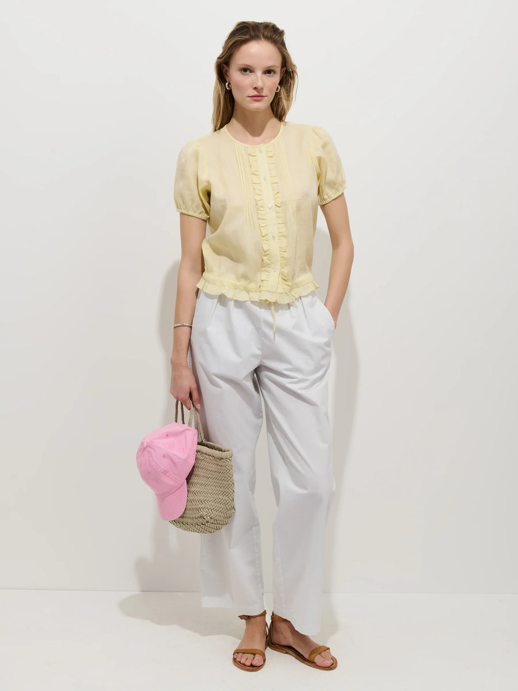 Alex Mill Brittany Top In Ramie - Pear