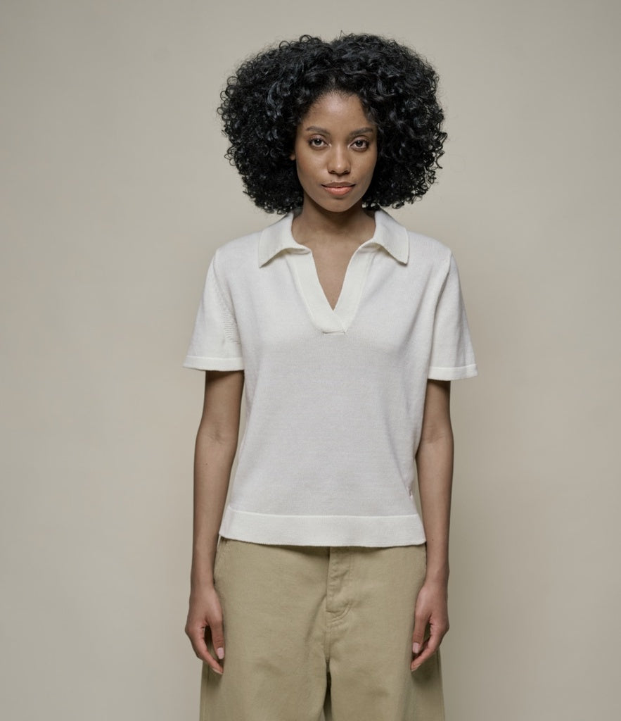 Merz b. Schwanen Knitted V Sweater - White
