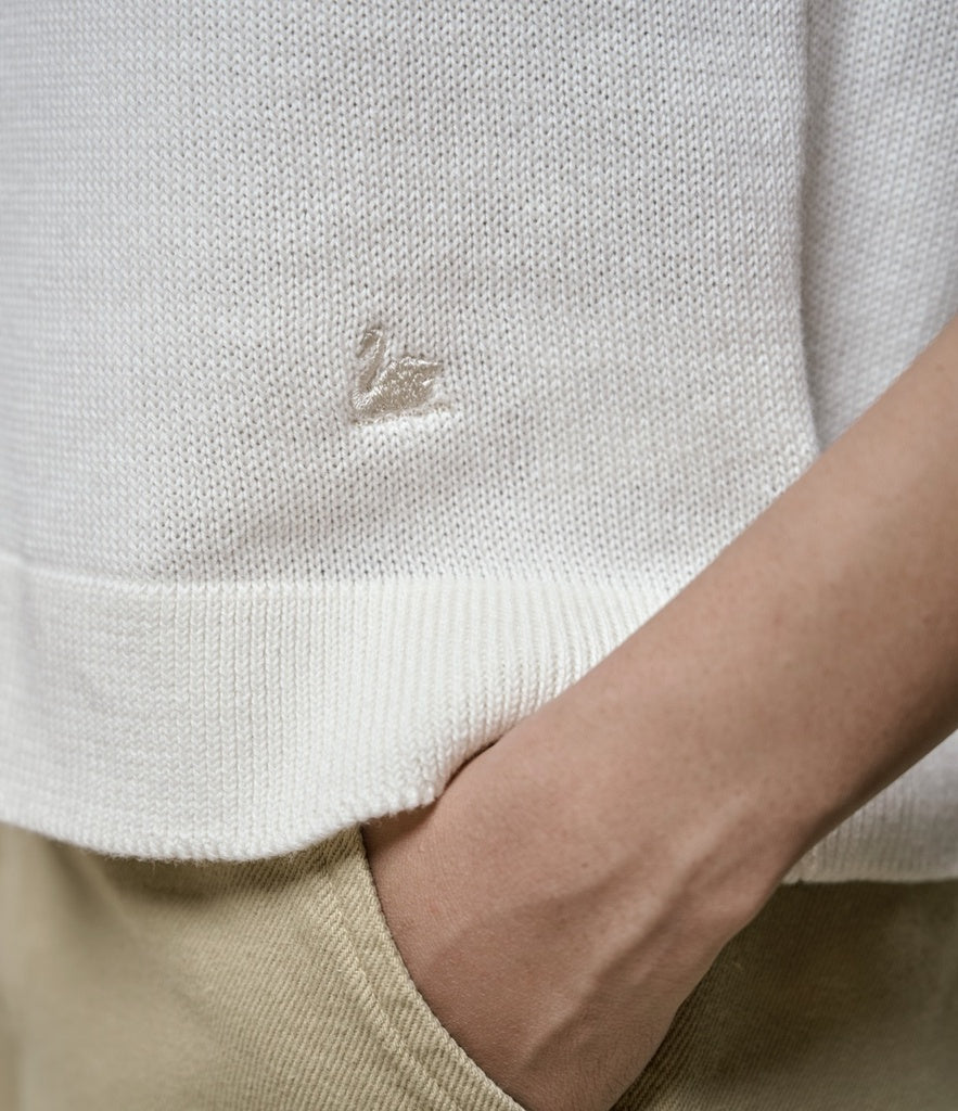 Merz b. Schwanen Knitted V Sweater - White