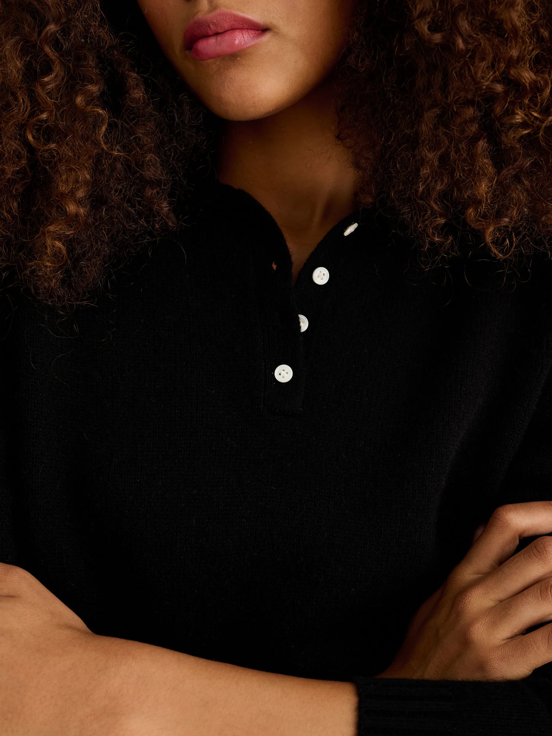 Alex Mill Alice Polo In Cashmere - Black