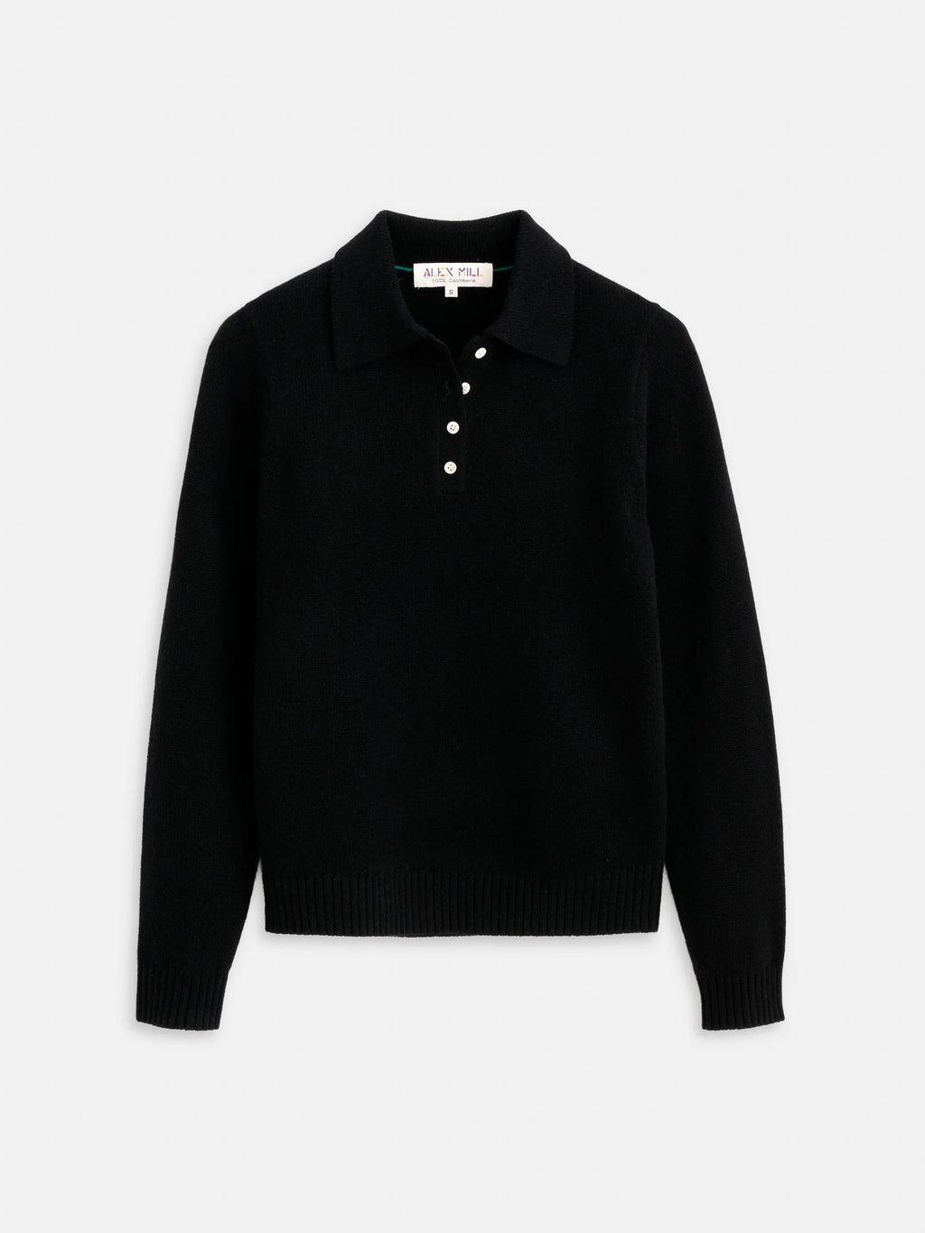 Alex Mill Alice Polo In Cashmere - Black