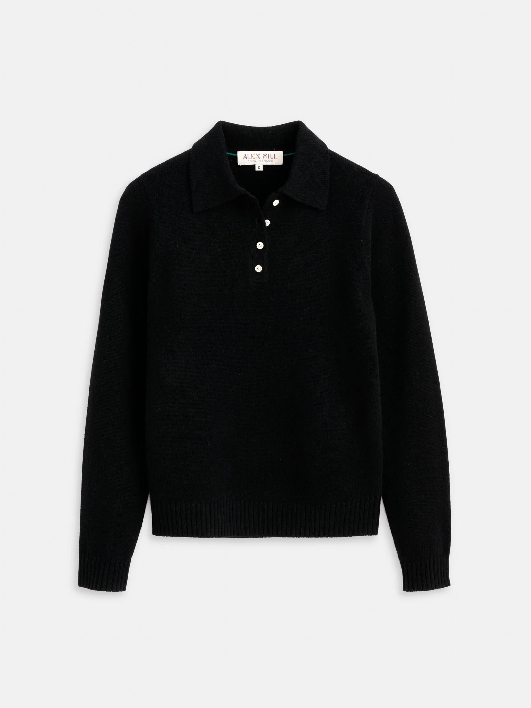 Alex Mill Alice Polo In Cashmere - Black