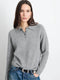 Alex Mill Alice Polo in Cashmere  - Heather Grey