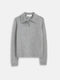 Alex Mill Alice Polo in Cashmere  - Heather Grey