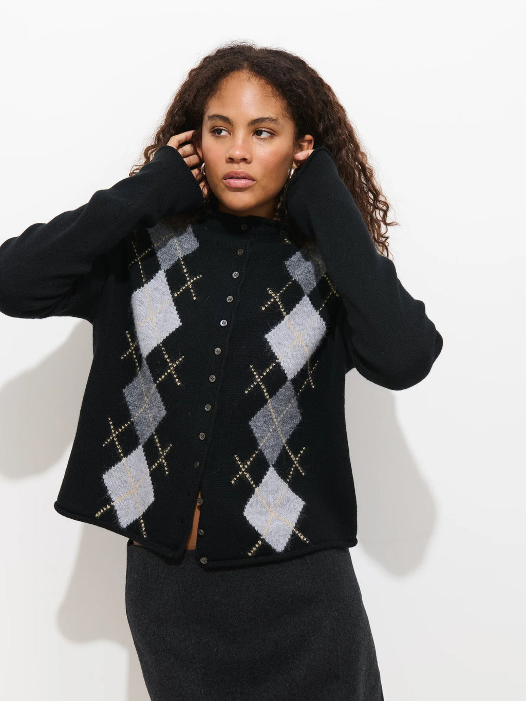 Alex Mill Taylor Argyle Cardigan - Black
