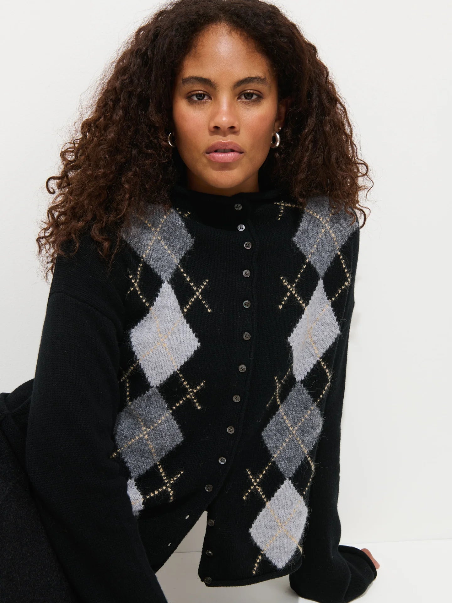 Alex Mill Taylor Argyle Cardigan - Black