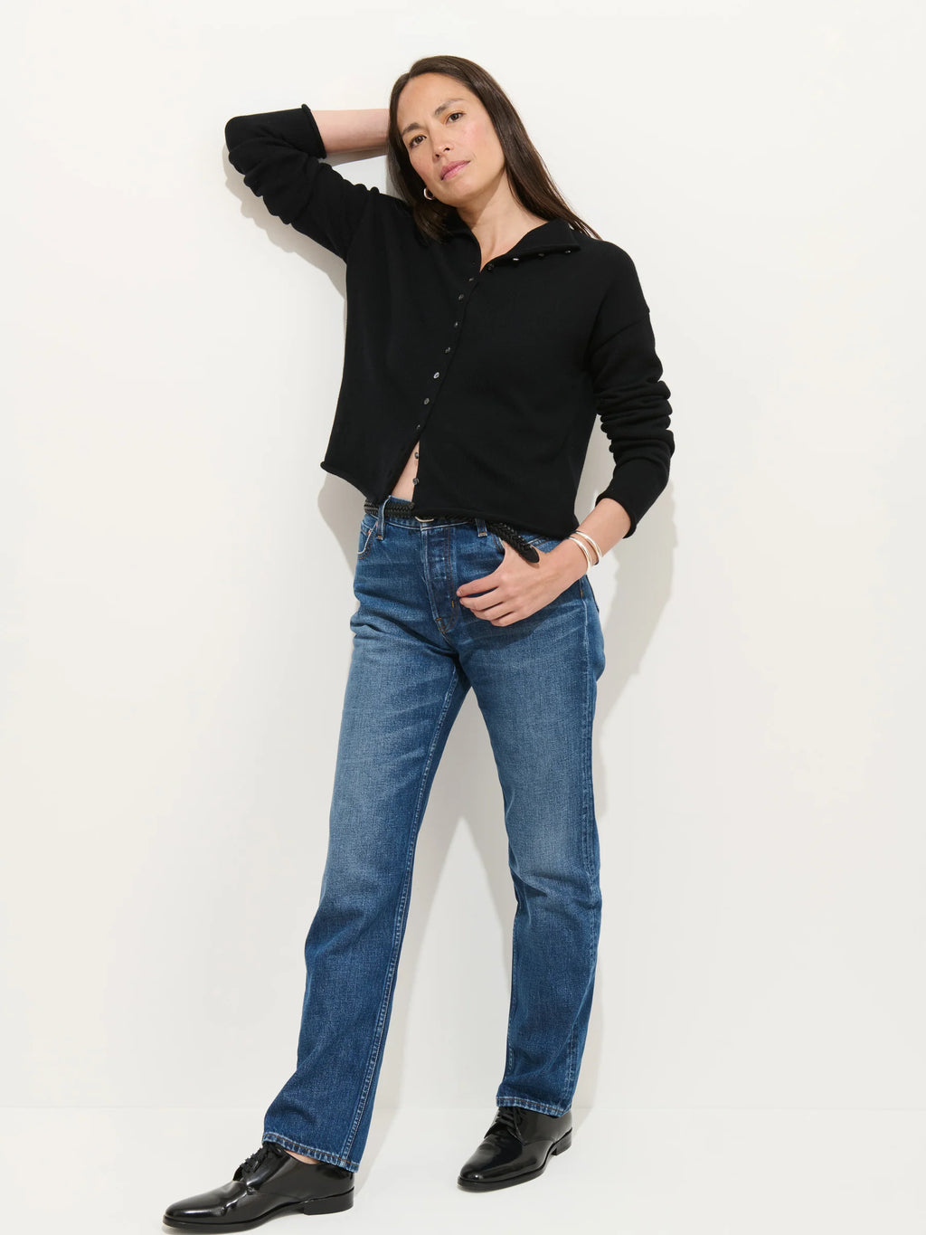 Alex Mill Taylor Cardigan In Cotton Cashmere- Black
