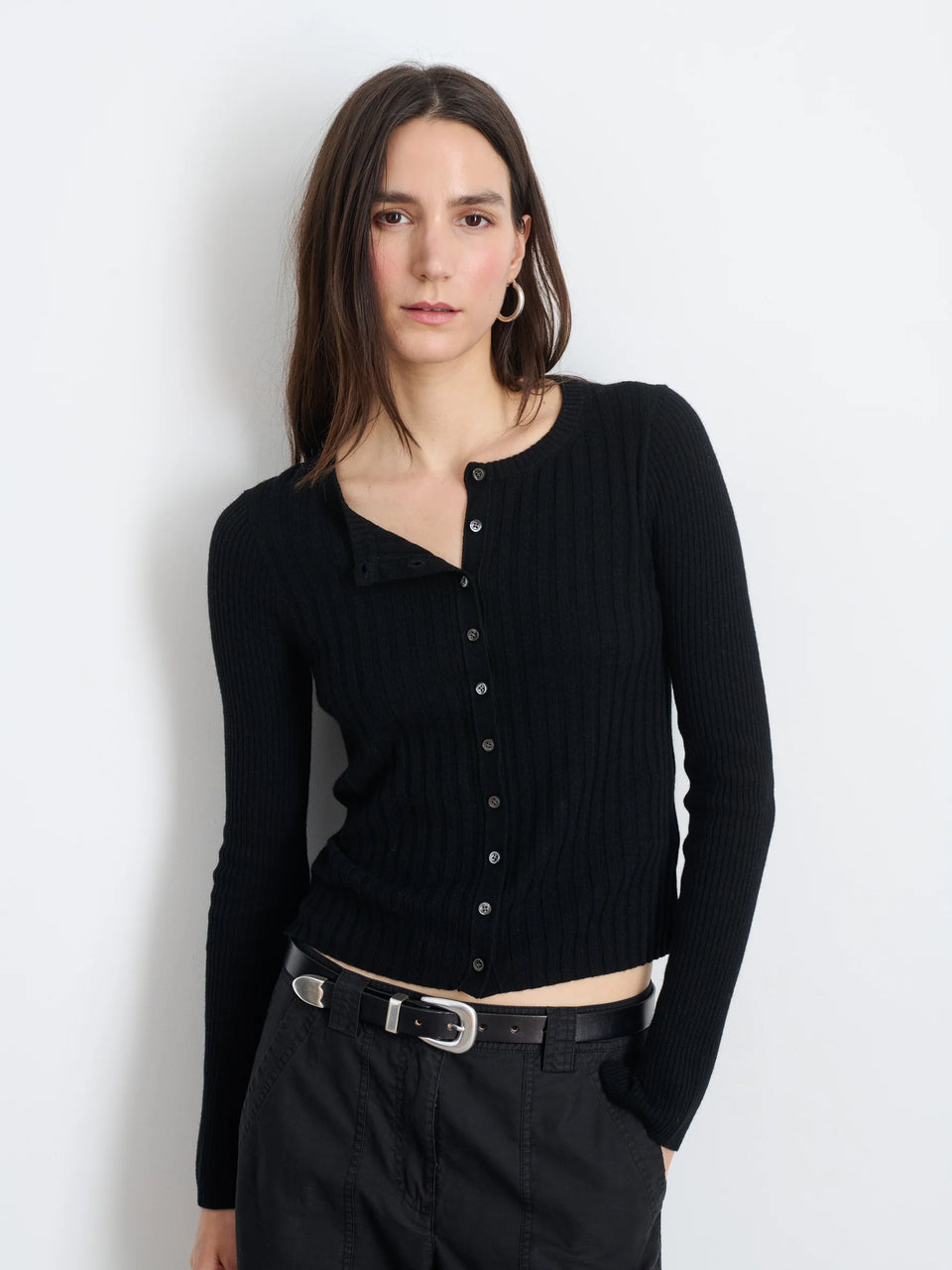 Alex Mill Kb Ribbed Cardigan  - Black