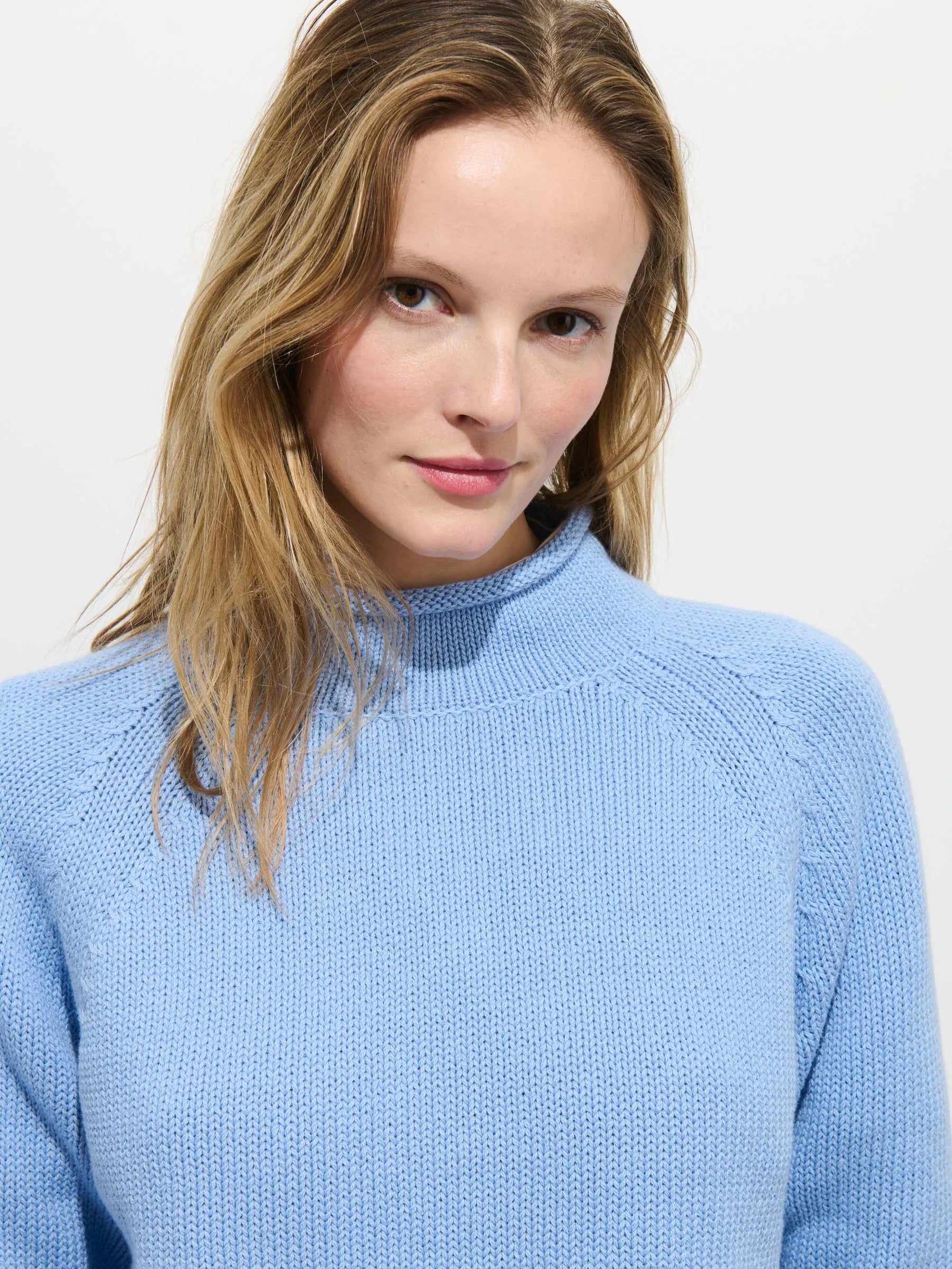 Alex Mill Eastport Rollneck in Cotton - Bel Air Blue