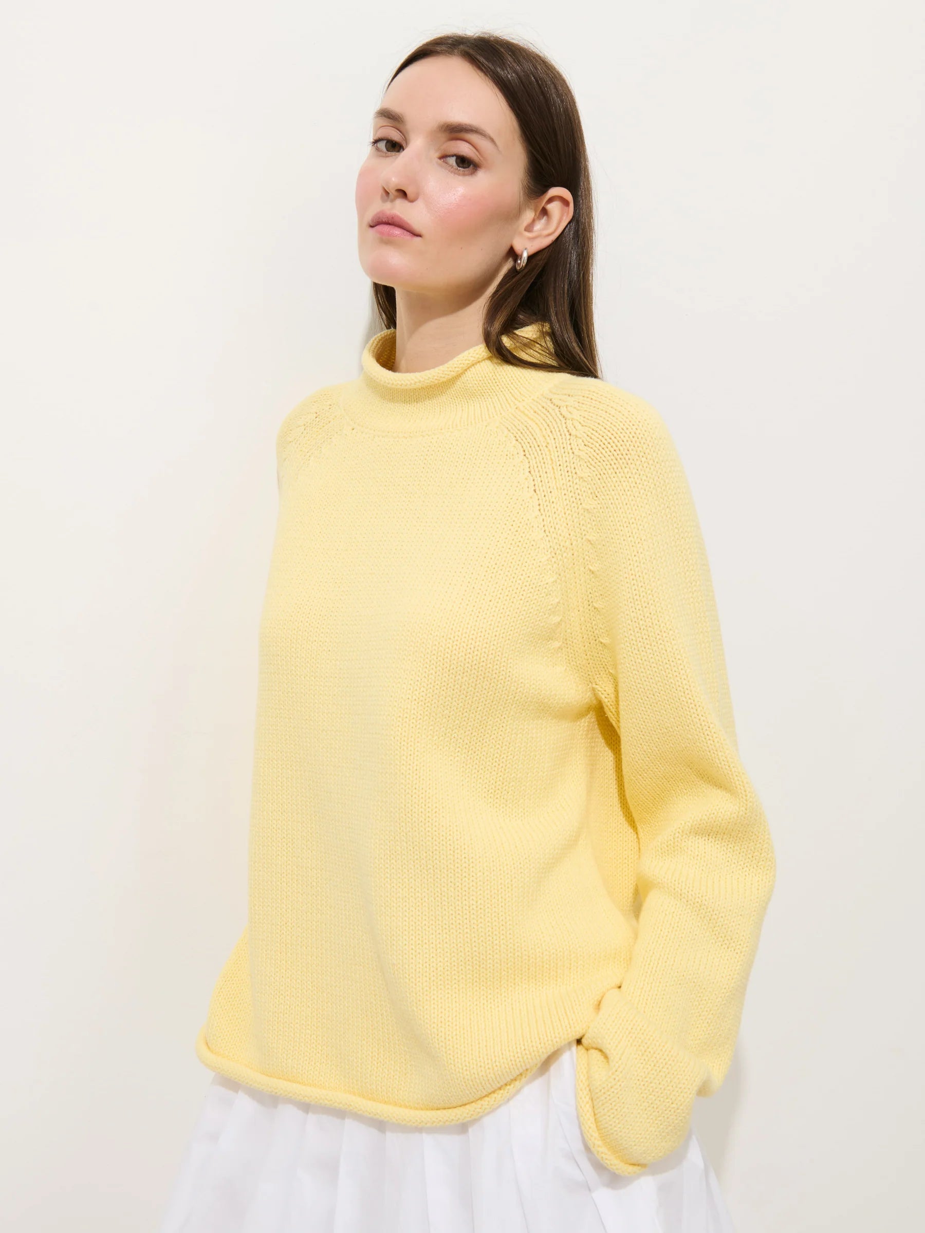 Alex Mill Eastport Rollneck in Cotton - Double Cream