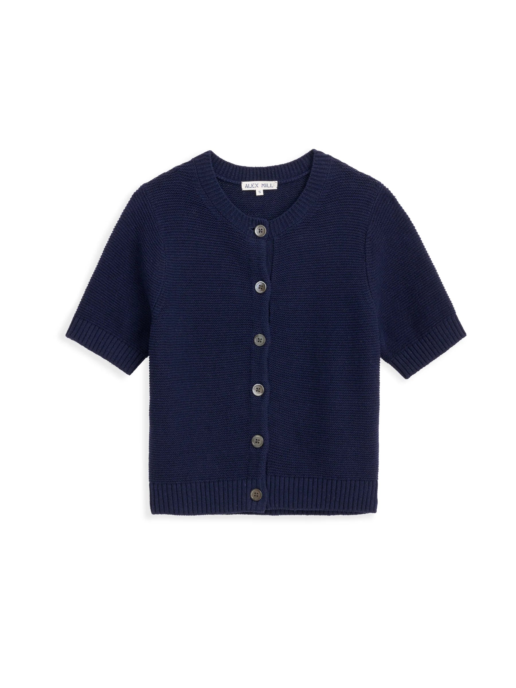 Alex Mill Elle Cardigan In Linen Cotton - Navy Night
