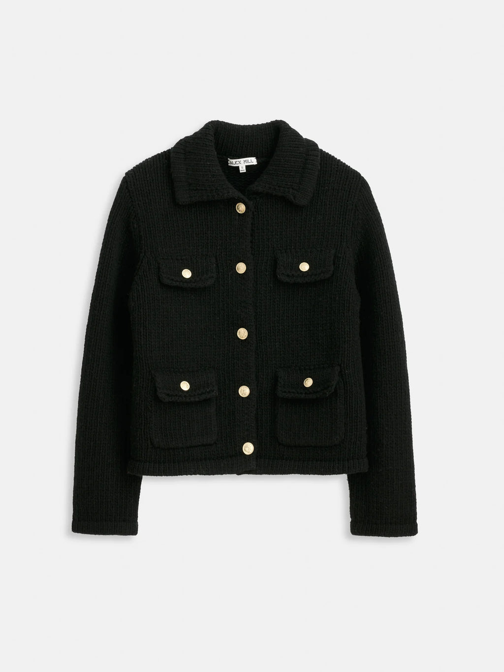 Alex Mill Edinburgh Sweater Jacket In  Merino Wool - Black
