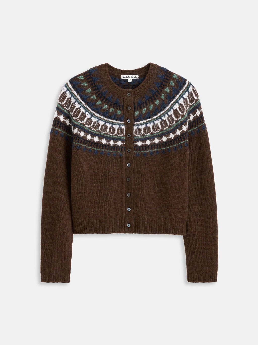 Alex Mill Charlotte Fairisle Sweater in Wool - Chestnut