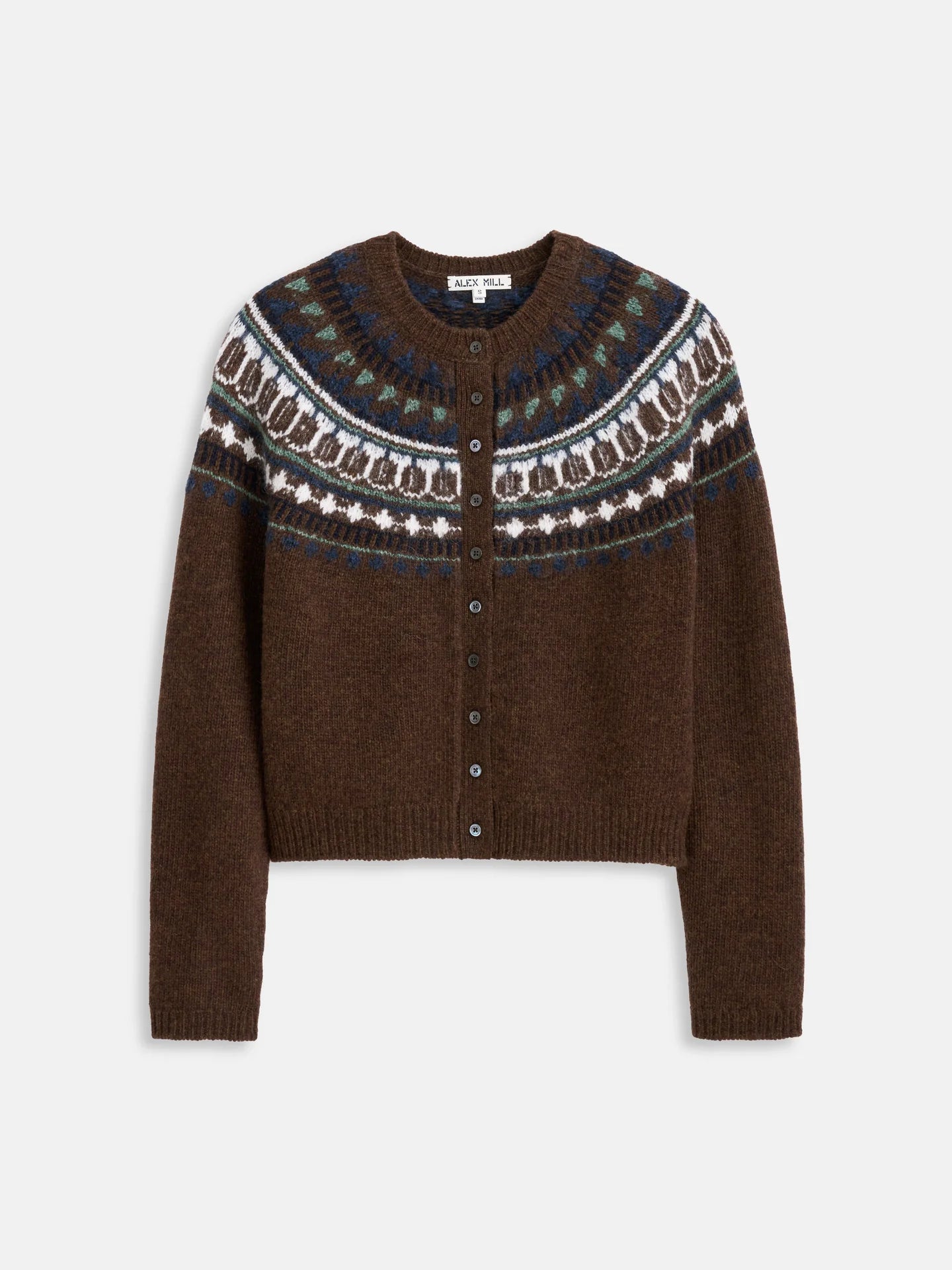 Alex Mill Charlotte Fairisle Sweater in Wool - Chestnut