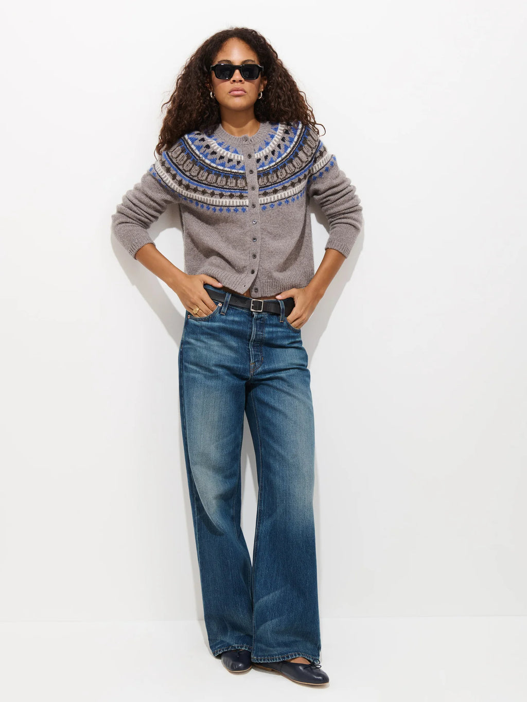 Alex Mill Charlotte Fairisle Sweater in Wool - Taupe