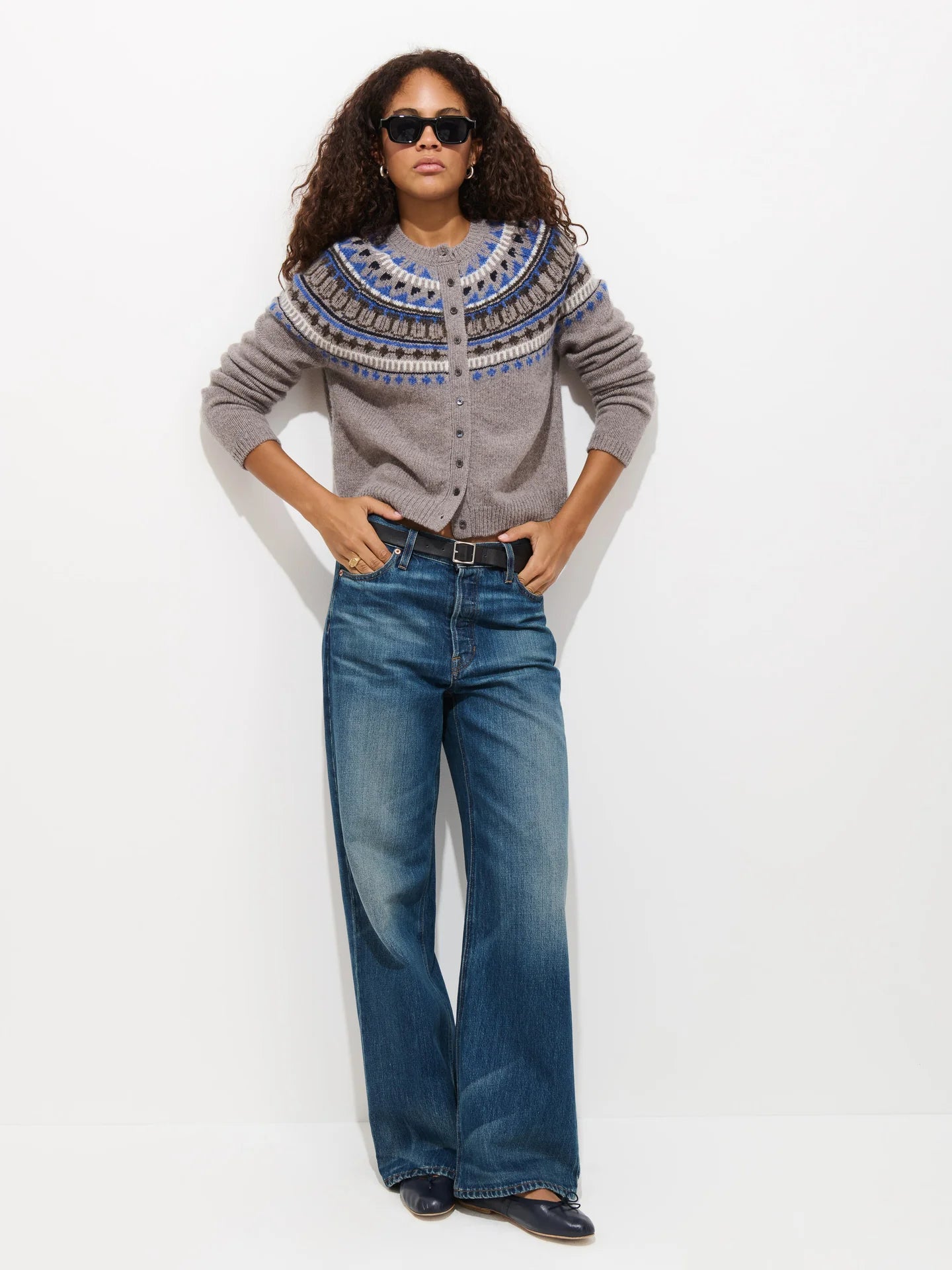 Alex Mill Charlotte Fairisle Sweater in Wool - Taupe