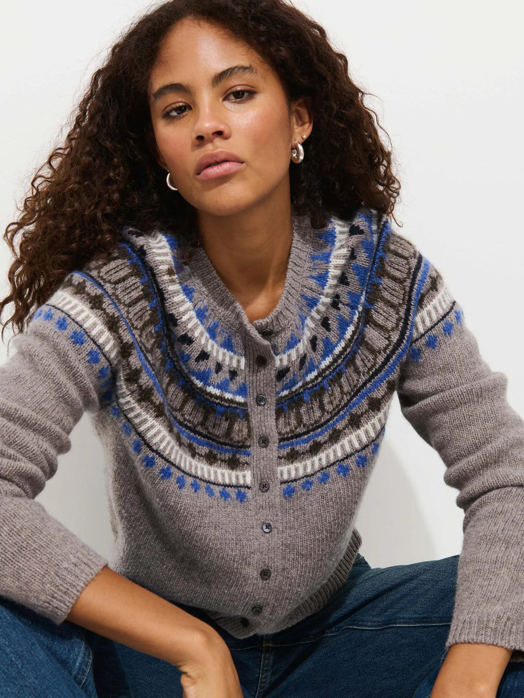 Alex Mill Charlotte Fairisle Sweater in Wool - Taupe