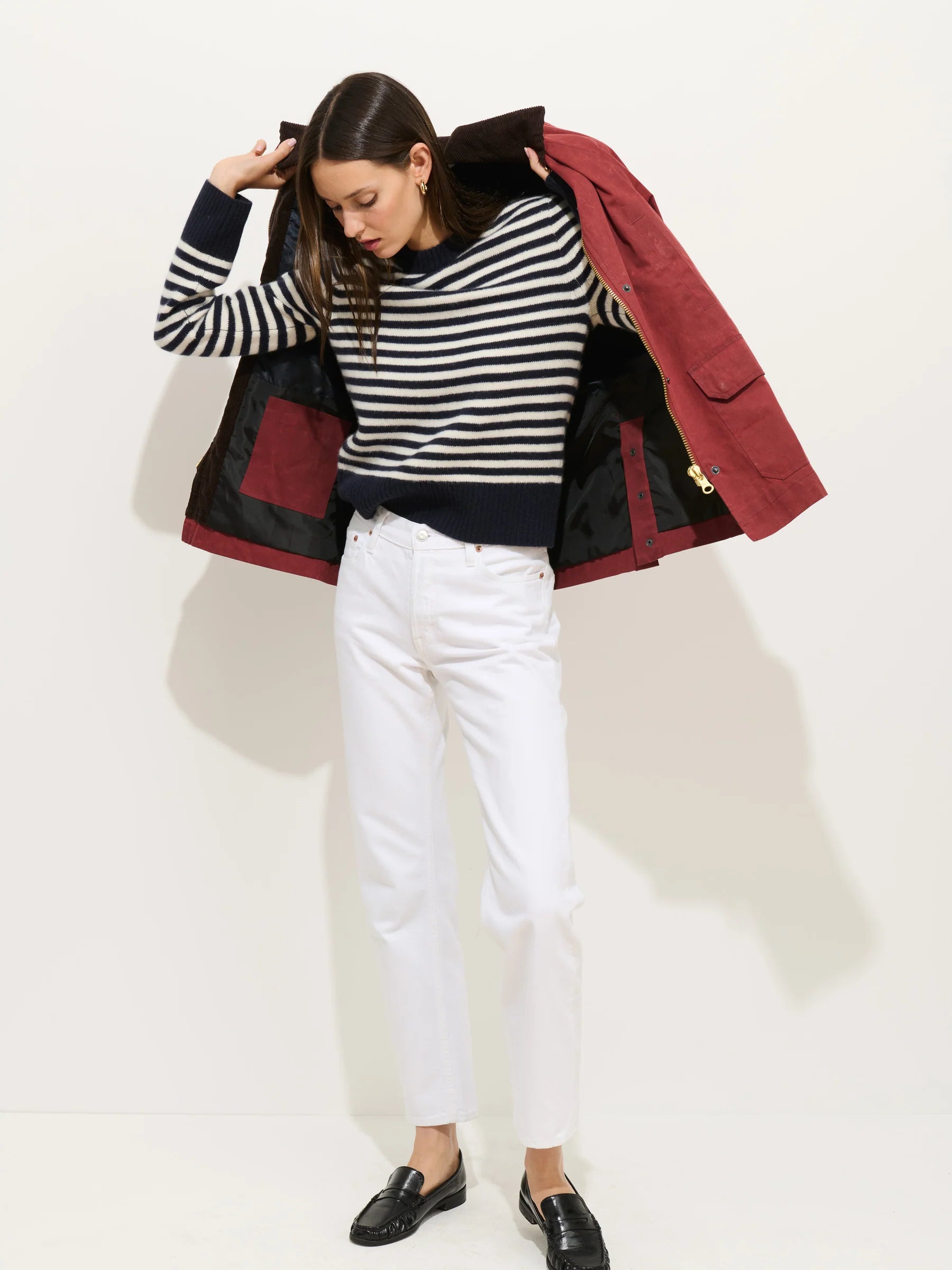Alex Mill Marais Striped Cashmere Sweater - Navy