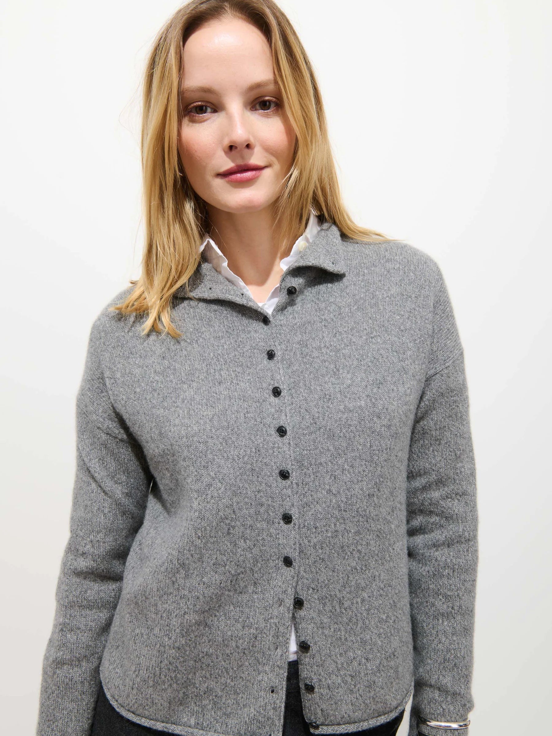 Alex Mill Taylor Cardigan In Cotton Cashmere - Marbled Grey