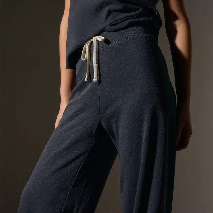 James Perse Wide Leg Sweatpant - Blue Noir Pigment