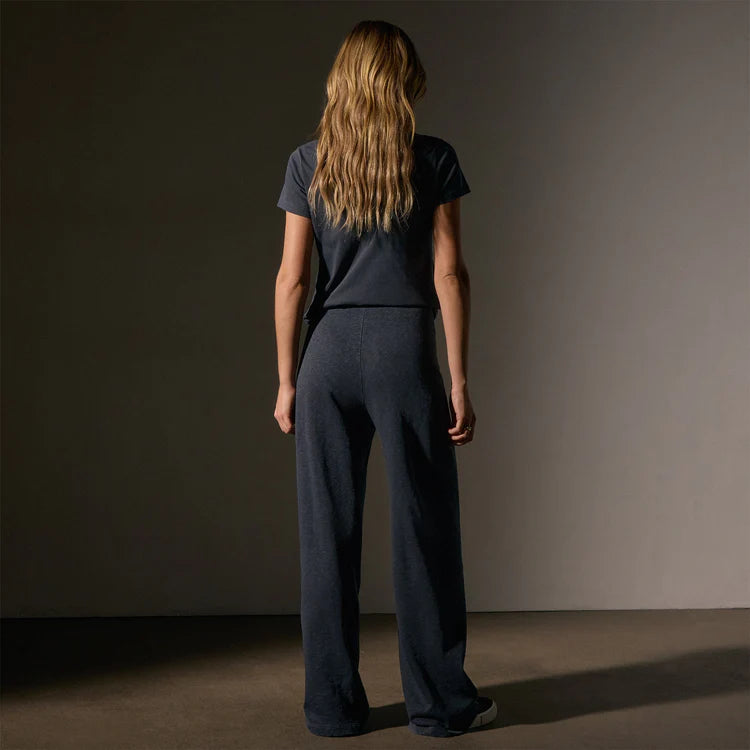 James Perse Wide Leg Sweatpant - Blue Noir Pigment