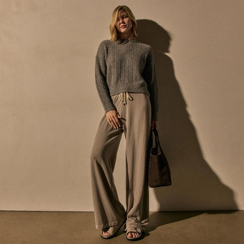 James Perse Wide Leg Sweatpant- Concrete Pigment