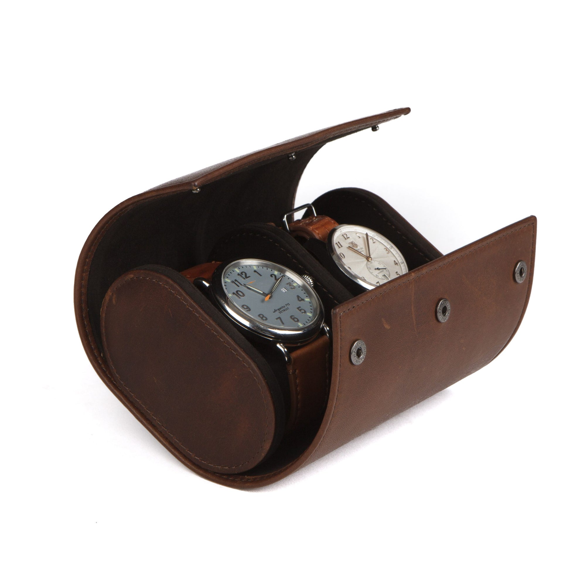 Moore and Giles Double Watch Travel Case - Baldwin Oak