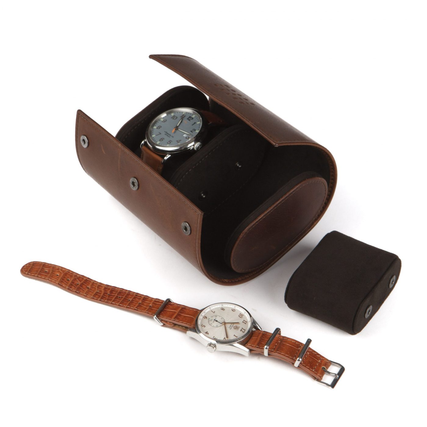 Moore and Giles Double Watch Travel Case - Baldwin Oak