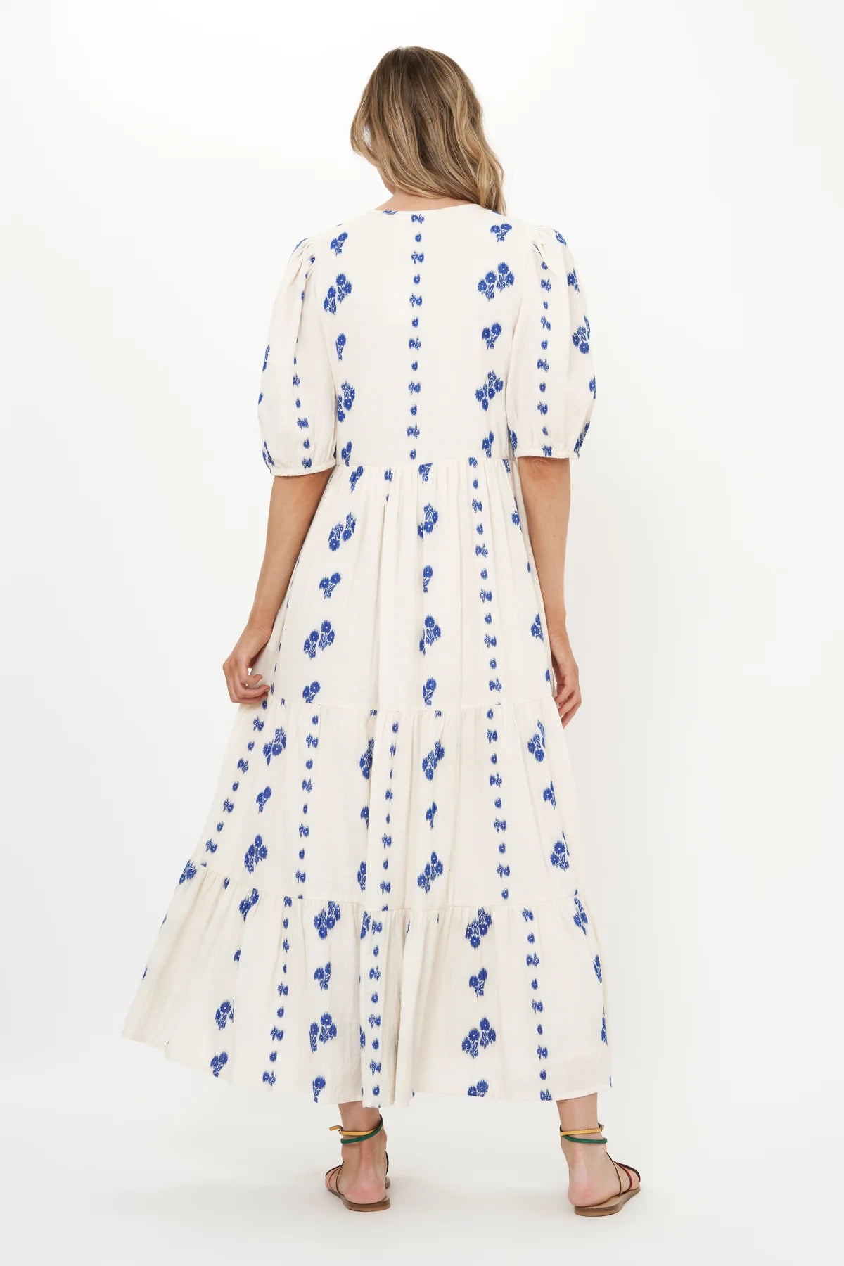Oliphant Puff Sleeve Maxi- Wicklow Blue