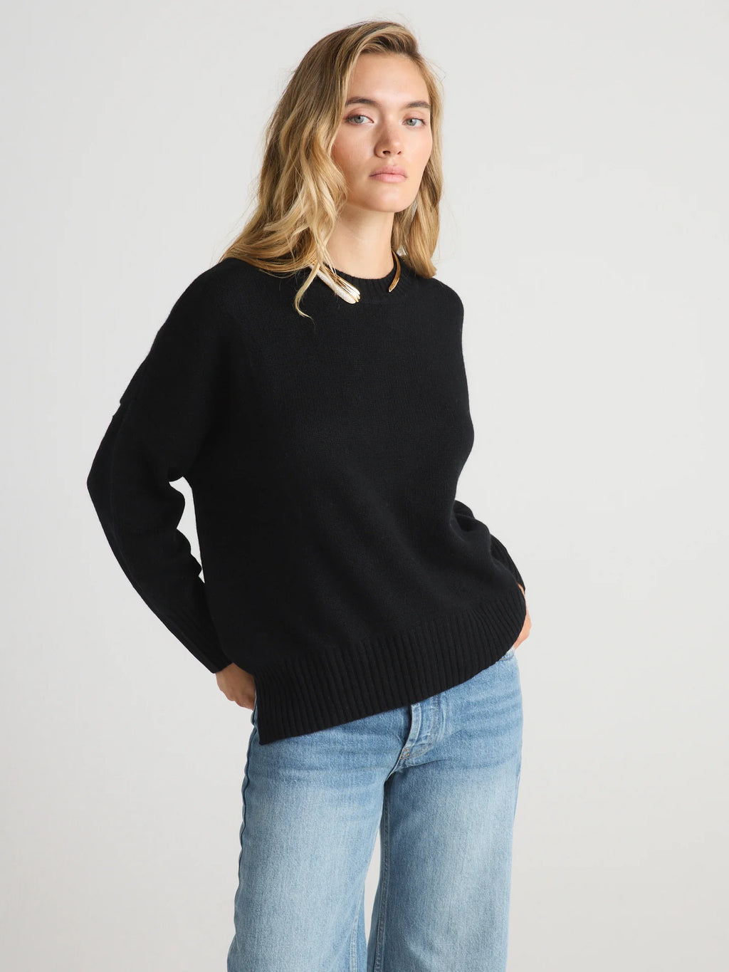 W.Cashmere Joey Oversized Sweater - Black