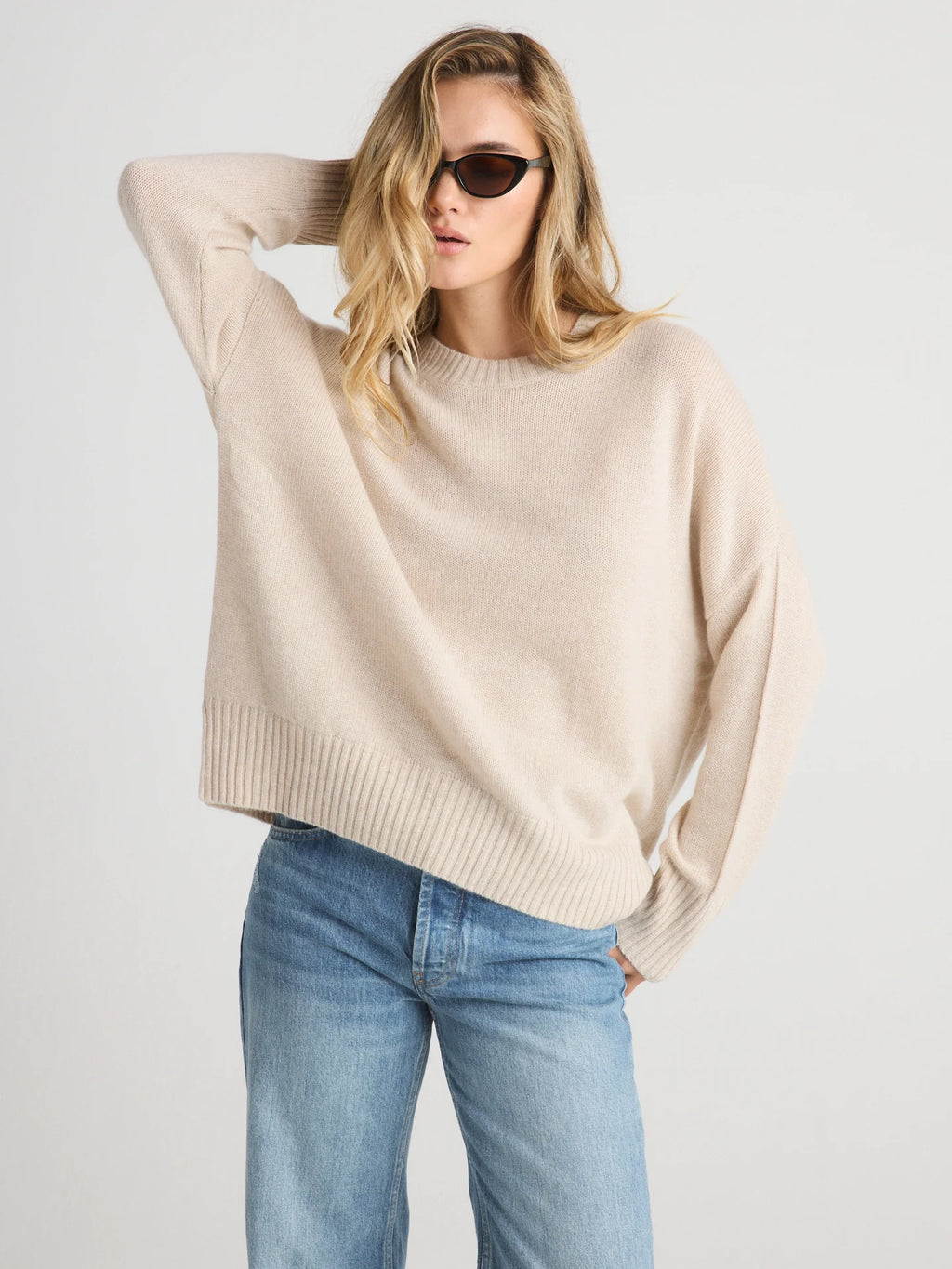 W.Cashmere Joey Oversized Sweater - Oatmeal