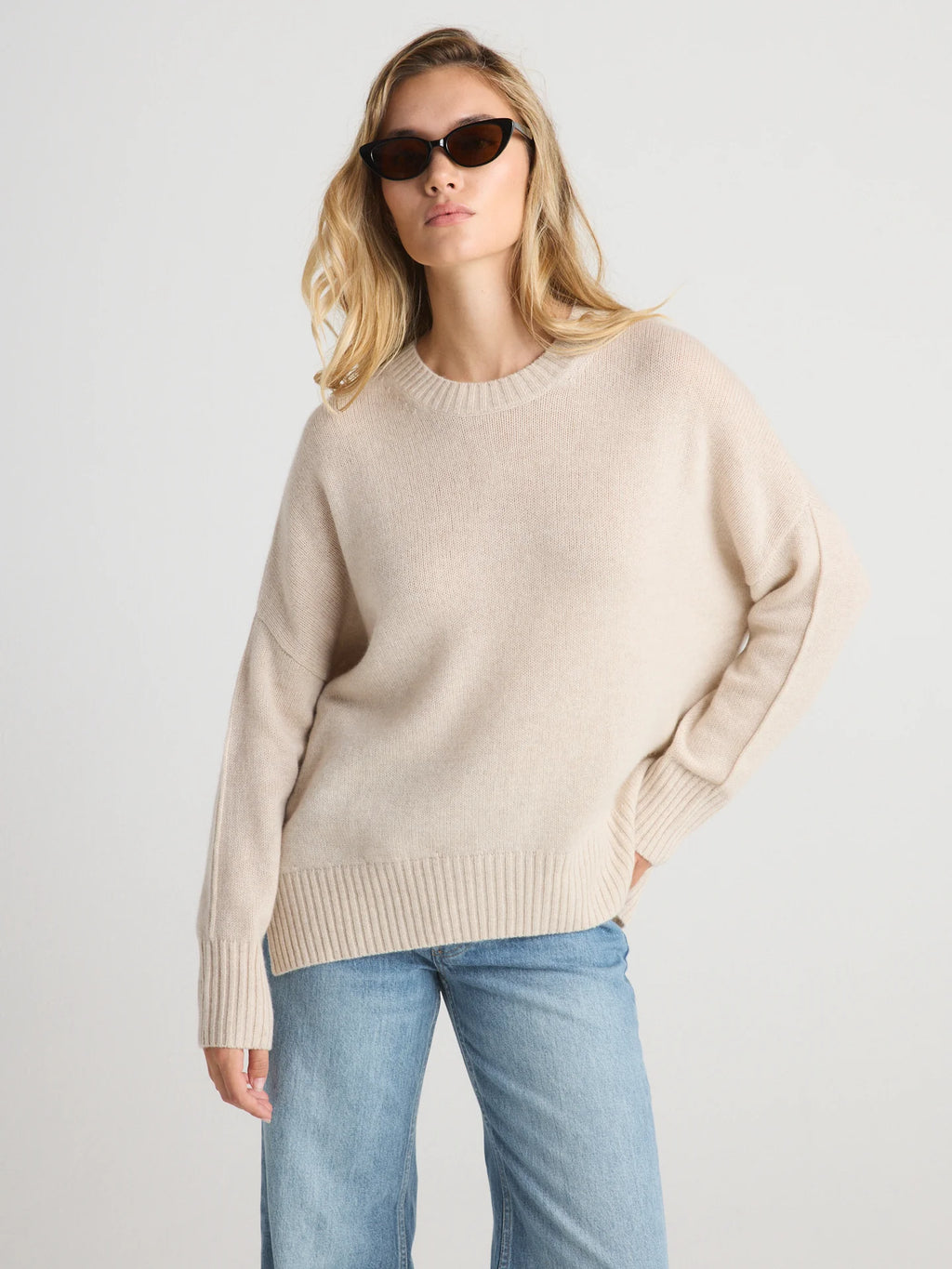 W.Cashmere Joey Oversized Sweater - Oatmeal