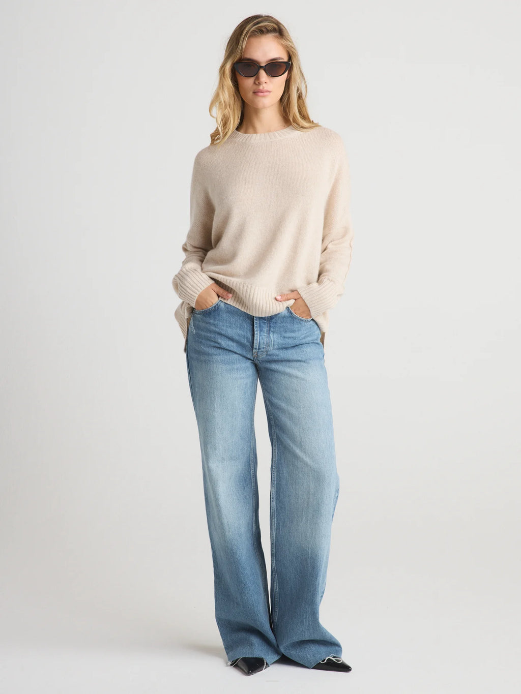 W.Cashmere Joey Oversized Sweater - Oatmeal