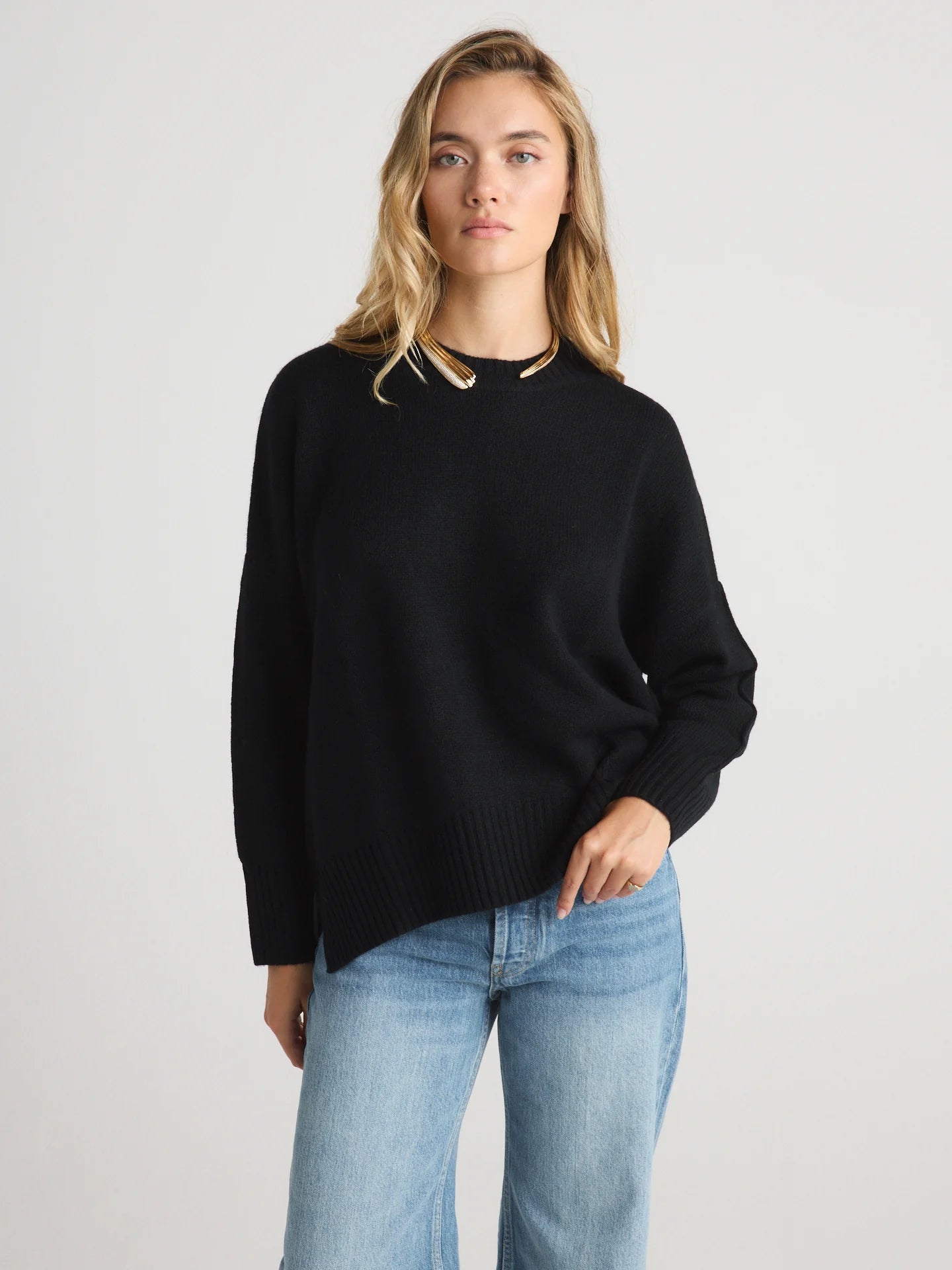 W.Cashmere Joey Oversized Sweater - Black