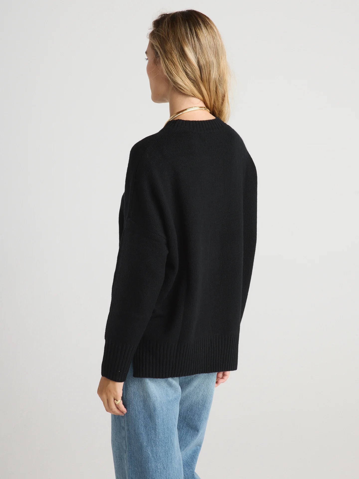 W.Cashmere Joey Oversized Sweater - Black