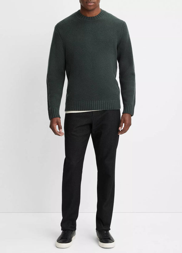 Vince Wool-Cashmere Relaxed Crew Neck Sweater - Midnight Forest