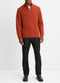 Vince Wool-Cashmere Relaxed Quarter-Zip Sweater - Rust Amber