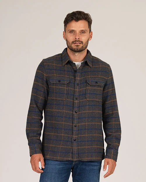Ace Rivington  Winter Flannel - Utility Shirt -Grey Hound