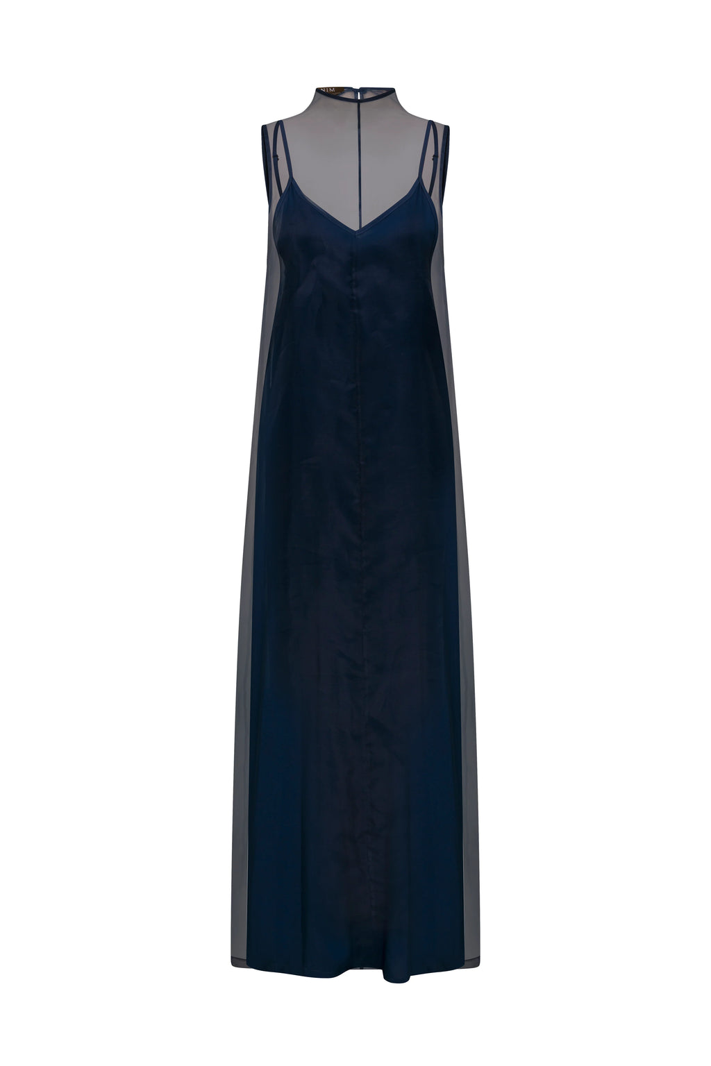 ANIM Zarae Sleeveless Organza Maxi Dress - Navy