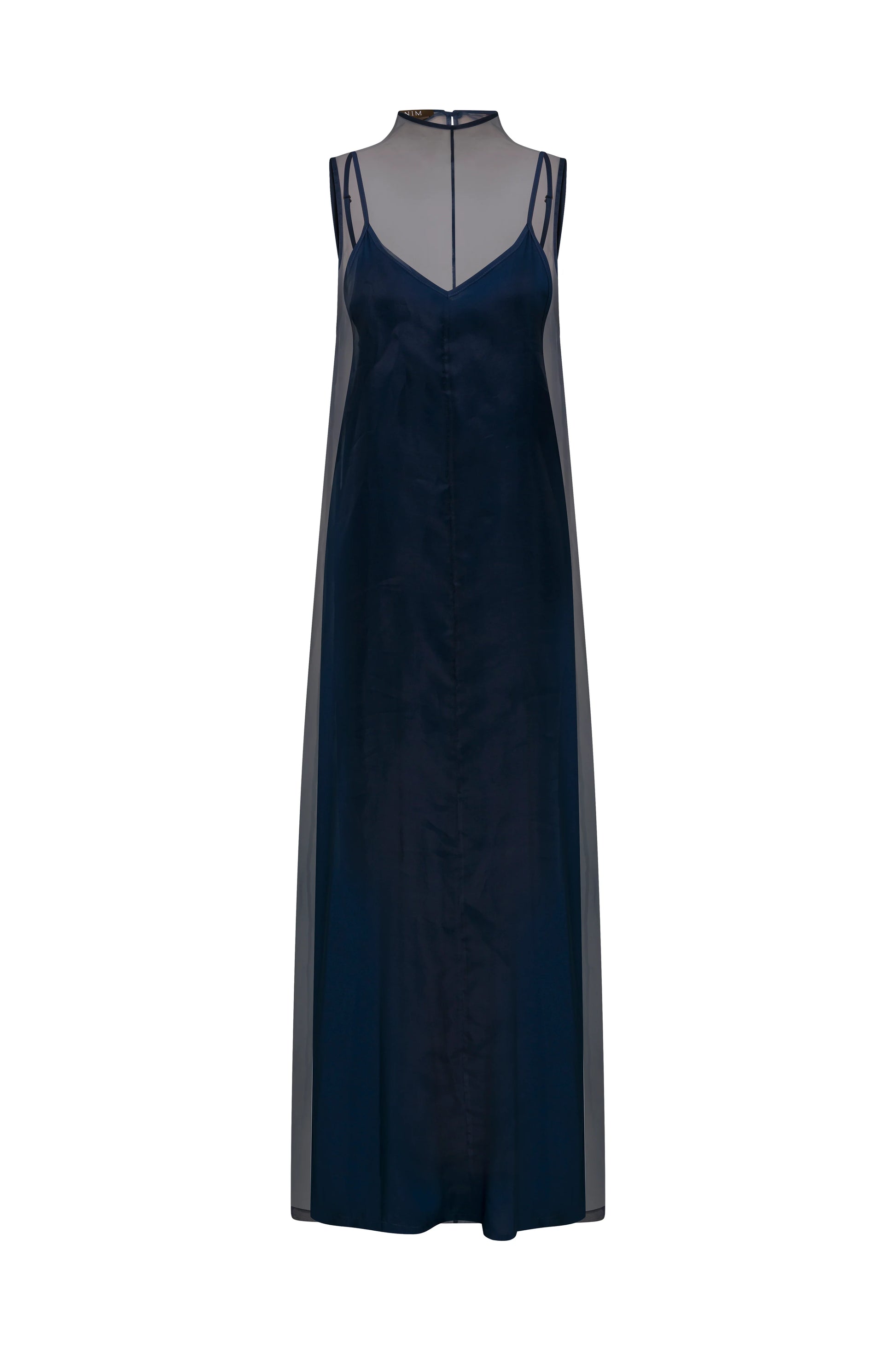 ANIM Zarae Sleeveless Organza Maxi Dress - Navy