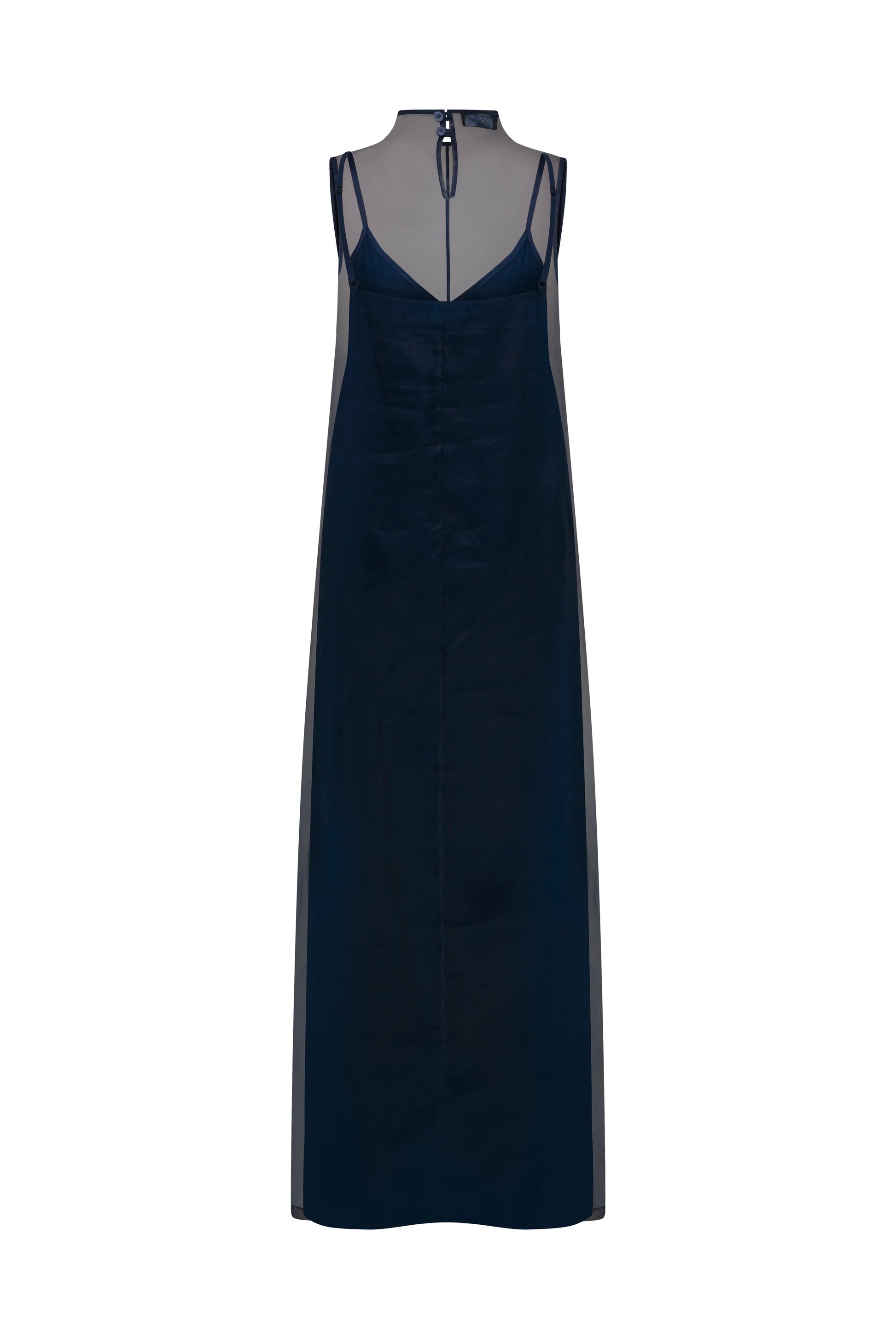 ANIM Zarae Sleeveless Organza Maxi Dress - Navy