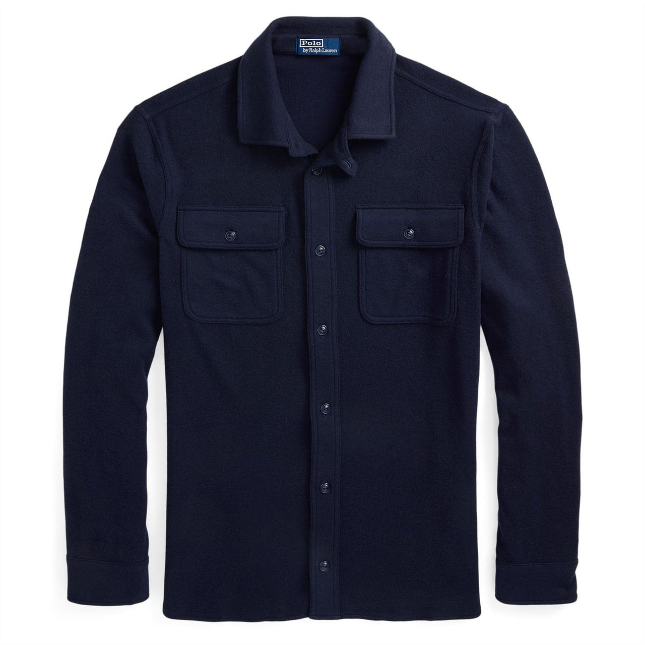 Polo Ralph Lauren Knit Flannel Full Button Shirt - Navy